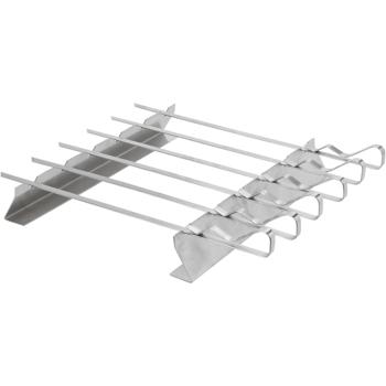 6 Edelstahl Grillspiesse mit Ablage-Gestell – Perfekt für Schaschlik, Meeresfrüchte & Gemüse, für bequemes Grillen & Servieren