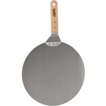 Preview: Pizza-Set aus Edelstahl Pizzaschaufel Ø 30,5 cm mit Holzgriff & Pizzaschneider aus Edelstahl, Pizzaroller, 22 cm