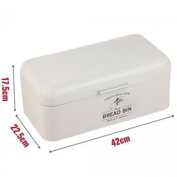 Preview: Dekoratives Vintage-Vorratsbehälter-Set: Weisse Brotbox, Kaffeedose, Zuckerdose, Teedose mit Aufdruck, für nostalgische & stilvolle Aufbewahrung