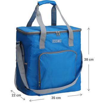 Preview: Kühltasche 30 Liter mit Schultergurt und Tragegriff (blau) - Ideal für Picknick, Arbeit & Ausflug - Hält Getränke & Essen zuverlässig kühl - Praktisch & leicht