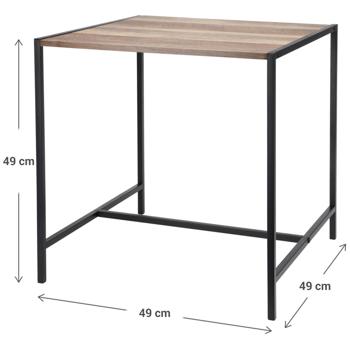 Preview: 2er Set Beistelltische Quadratisch Holzoptik - schwarz, 49 x 49 x 49cm / 32,5 x 28 x 37,5 cm - moderner Tische, Seitentisch, Wohnzimmertisch - elegantes Design