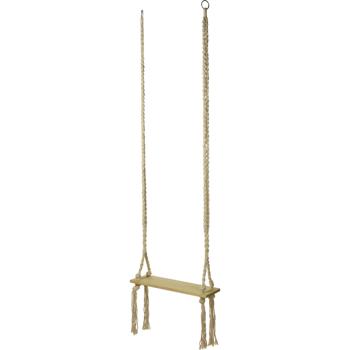 Zauberhafte Holzschaukel mit Quasten, romantisches Design für Garten & Kinderzimmer, Boho-Chic für Ihr Zuhause