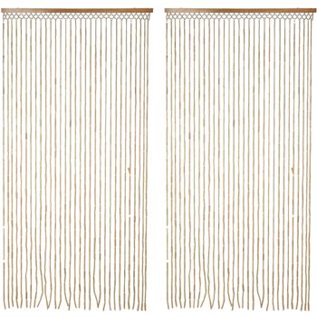 2er-Set Natürlicher Bambus Türvorhang: 90x180cm, Naturfarben – Atmosphärische Raumdekoration & eleganter Raumteiler - gemütliches Ambiente