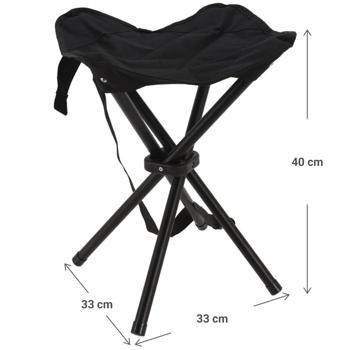 Preview: 2er-Set Camping-Falthocker mit Tragetasche, 40 cm Sitzhöhe - stabiler Mini-Faltstuhl bis 110 kg belastbar 