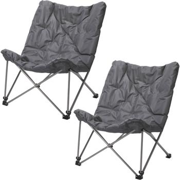 Preview: 2er-Set Gepolsterter Campingstuhl, klappbar, robust, leicht & platzsparend, Ideal für Camping, Outdoor & Festivals