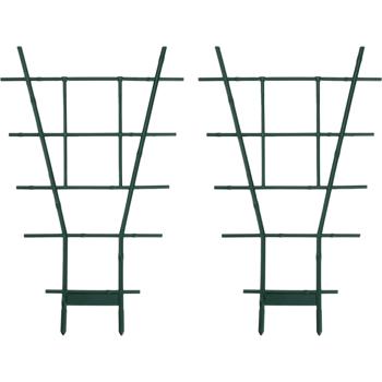 2er-Set Fächerspalier/Pflanzgitter, grün, 49 x 29 cm, für Kletterpflanzen & Rankgewächse, Robuste Rankhilfe für Wohnung, Garten, Balkon & Terrasse
