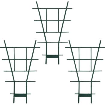 3er-Set Fächerspalier/Pflanzgitter, grün, 49 x 29 cm, für Kletterpflanzen & Rankgewächse, Robuste Rankhilfe für Wohnung, Garten, Balkon & Terrasse