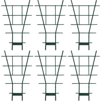 6er-Set Fächerspalier/Pflanzgitter, grün, 49 x 29 cm, für Kletterpflanzen & Rankgewächse, Robuste Rankhilfe für Wohnung, Garten, Balkon & Terrasse