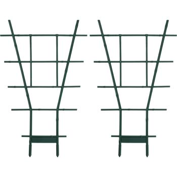 2er-Set Stabiles Fächerspalier Pflanzgitter, grün, 59 x 33 cm, wetterfest, dekorativ & stabil für Kletterpflanzen, Garten & Balkon, langlebig