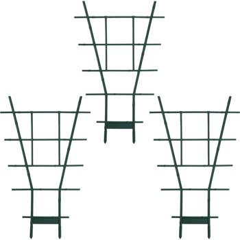 3er-Set Stabiles Fächerspalier Pflanzgitter, grün, 59 x 33 cm, wetterfest, dekorativ & stabil für Kletterpflanzen, Garten & Balkon, langlebig
