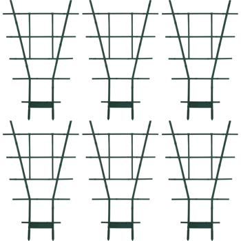 6er-Set Stabiles Fächerspalier Pflanzgitter, grün, 59 x 33 cm, wetterfest, dekorativ & stabil für Kletterpflanzen, Garten & Balkon, langlebig