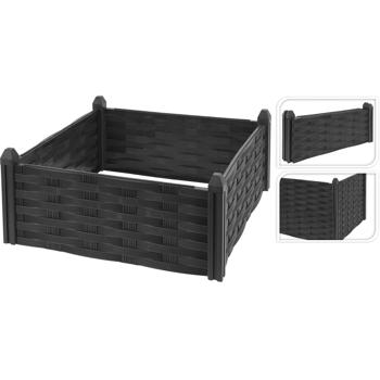 Preview: 2er-Set Quadratischer Hochbeet Pflanzrahmen 45x45x18cm: Für Kräuter, Gemüse & Blumen, Wetterfest & robust für Hobbygärtner & Stadtgarten