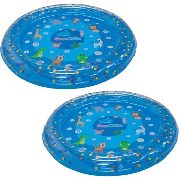 2er-Set Wasserspielmatte mit Spritzdüsen, Ø 90cm: Spritzmatte für Kinder, erfrischend & sicher – Dein Spass-Paradies mit Wasserfontänen im Garten