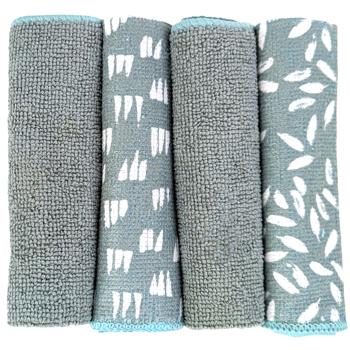 Mikrofaser-Reinigungstücher, 4-tlg., fusselfrei, 30 x 30 cm, Multifunktional für Küche, Bad, Auto, Fenster