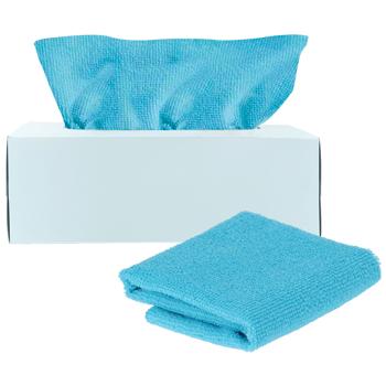 Preview: 3er-Set Mikrofaser-Reinigungstücher in Spenderbox, 3x 25-Stck., 22 x 22 cm, mühelose & gründliche Reinigung von Glas, Oberflächen & mehr