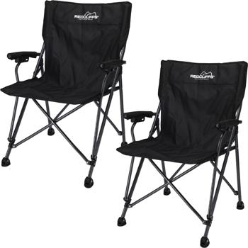 2er-Set Campingstuhl, schwarz, klappbar, robust, leicht & platzsparend, Ideal für Camping, Outdoor & Festivals