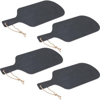 4er-Set Servierbrett Schieferplatte 38x20 cm - Elegantes Dekotablett für Weihnachten Geburtstag Feste - Robust Langlebig Vielseitig Nutzbar