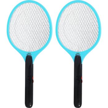 2er-Set Elektrische Fliegenklatsche - wirksamer Schutz vor Fliegen Mücken für erholsame Nächte Camping - Akku 1200 mAh USB-Kabel - Schutzgitter chemikalienfrei