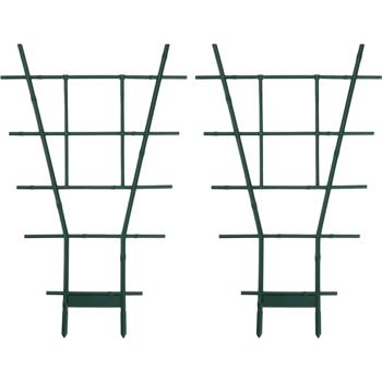 2er-Set Stabiles Fächerspalier Pflanzgitter, grün, 38 x 24 cm, wetterfest, dekorativ & stabil für Kletterpflanzen, Garten & Balkon, langlebig