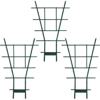 3er-Set stabiles Fächerspalier Pflanzgitter, grün, 38 x 24 cm, wetterfest, dekorativ & stabil für Kletterpflanzen, Garten & Balkon, langlebig