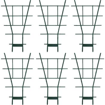 6er-Set Stabiles Fächerspalier Pflanzgitter, grün, 38 x 24 cm, wetterfest, dekorativ & stabil für Kletterpflanzen, Garten & Balkon, langlebig
