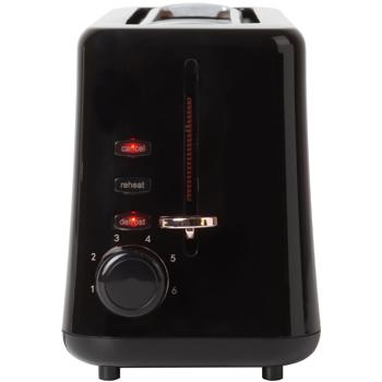 Preview: Stylischer Langschlitztoaster schwarz-roségold (980W) - 6 präzise Röststufen plus Aufwärm- & Auftaufunktion für perfekten Toast-Genuss jeden Tag