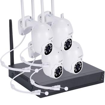 Preview: Professionelles Funk-Überwachungssystem mit 4 - 2K Schwenk-Kameras - Helle Nachtsicht, Bewegungsmelder & Live App-Zugriff, IP66 – Schützen Sie Ihr Eigentum