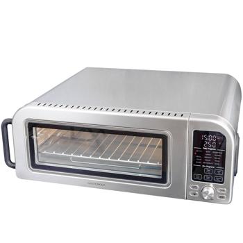 Preview: Profi Pizzaofen 400°C elektrisch mit Pizzastein, Air-Fryer & Grillfunktion – 18L Backofen mit 15 Automatikprogrammen, 2000W