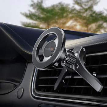 Preview: Magnetische Auto Handyhalterung Lüftungsgitter - Rutschfester Halt, 20 N52 Magnete, Kabelmanagement - Kompatibel iPhone 12+ & alle Smartphones