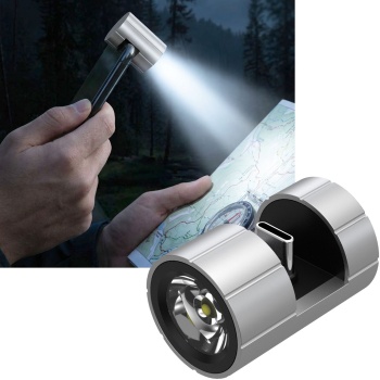 Kompakte Smartphone-Ansteck-Taschenlampe, USB-C, 230 lm: Helles LED-Natel-Licht für unterwegs, Outdoor, Notfälle & Alltag