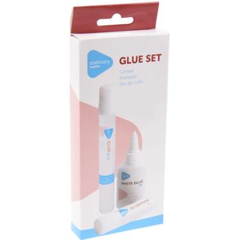 Preview: Bastelkleber-Set 3-tlg. - vielseitige Leim-Arten für kreative Projekte - Klebestifte 10g - Flüssigkleber 50ml - Holzleim 40g - Papier Fotos Holzarbeiten