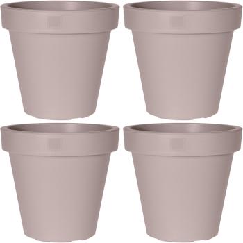 4er-Set Blumentopf rund braun-grau - Pflanztopf 100% recycelbar - Ø 30 cm - Stapelbar - Für Innen- & Aussenbereich - Robust & Langlebig