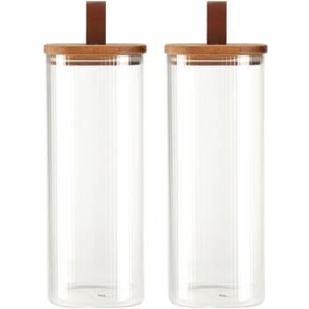 Preview: 2er-Set Vorratsglas mit Akazienholzdeckel, 1900 ml