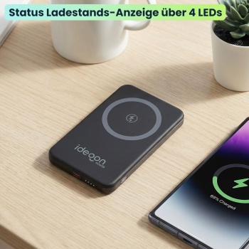 Preview: MagSafe Powerbank 5000 mAh, 15W Qi - Hochwertige kompakte Wireless Power Bank – Schnelles Laden Quick Charge für iPhone & Android – Mobiler Power-Boost