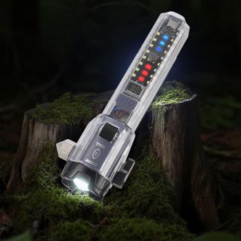 Preview: Leistungsstarke Akku-Taschenlampe mit Notfallhammer, Gurtschneider & Powerbank - Ihr zuverlässiger Begleiter für Auto, Camping & Notfälle