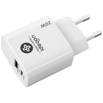 USB Ladegerät, weiss, 2 Ports, 1x USB-C und USB-A, 20 W, Power Delivery 3.0 für schnelles Laden von iPhone, Samsung, Huawai, Xiaomi