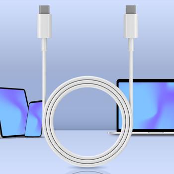 Preview: USB-C Ladekabel, weiss, 1,5 m: Schnellladen für Handy, Tablet & Laptop, Robust, flexibel & zuverlässig für Samsung, Xiaomi, iPad, iPhone uvm.