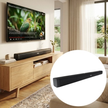 Bluetooth 5.0 Soundbar, 30W, für TV & Musik – HDMI-ARC, Opt/Aux, schwarz, mit Fernbedienung, Heimkino-Soundbar