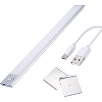 Flache Akku LED-Lichtleiste, 40cm mit Bewegungssensor, 120 LEDs: Kabellos, hell & energiesparend – Perfekt für Schrank, Flur & Küche