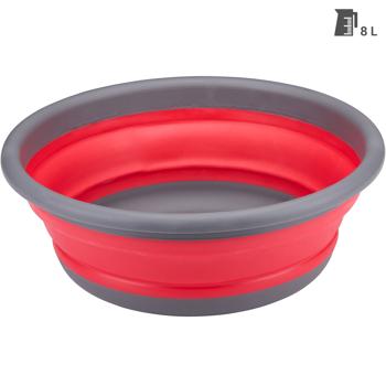 Preview: Faltschüssel 8L Ø 37 cm - Platzsparender Küchenhelfer für Camping & Reise - Robust, spülmaschinenfest Rot/Anthrazit - Ideal für kleine Küchen