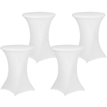 4er-Set Weisse Stehtischhusse: Ø 90cm, bis 115cm Höhe, faltenfrei - Elegante Stretchhusse für Stehtische – Edle Optik für Partys, Hochzeiten & Events