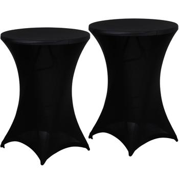 2er-Set Elegante schwarze Stehtischhusse, Ø 90cm, bis 115cm Höhe – Stilvolle Stretch-Husse für Events & Feiern