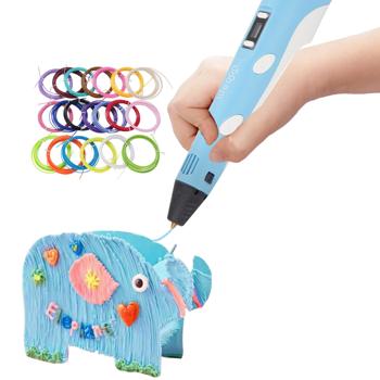 3D-Drucker-Stift USB inkl. 20 bunte PLA-Filamente: Kreatives 3D-Zeichnen frei Hand, Perfekt für Kinder & Erwachsene - Starten Sie Ihre Kunstwerke