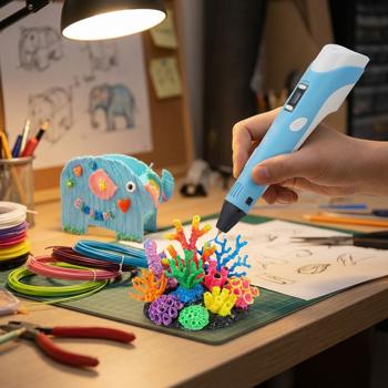 Preview: 3D-Drucker-Stift USB inkl. 20 bunte PLA-Filamente: Kreatives 3D-Zeichnen frei Hand, Perfekt für Kinder & Erwachsene - Starten Sie Ihre Kunstwerke