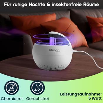 Preview: Insektenfänger UV-Licht & Luftstrom USB (5W): Mückenfalle, geräuschlos & chemiefrei – Für ruhige Nachte & insektenfreie Räume