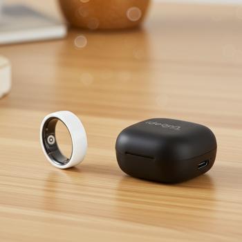 Preview: Smart-Ring, weiss, Keramik, inkl. Ladebox, Grösse 60: Dein Fitness & Schlaf Tracker – Elegant und ein smarter Begleiter für ein aktives Leben