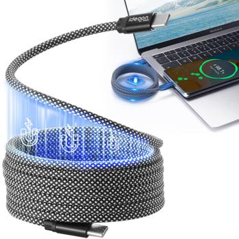 Hochwertiges USB-C Ladekabel 100W, 1m: Magnetische Aufrollfunktion, schnell & knotenfrei – zuverlässig für Samsung, Xiaomi, iPad, iPhone, Notebooks