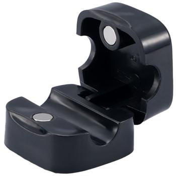 Preview: 12er-Set Kabelorganizer mit Magnetclip, schwarz: Schreibtisch-Kabelhalter, selbstklebend & flexibel – Nie wieder Kabelsalat im Büro & Zuhause