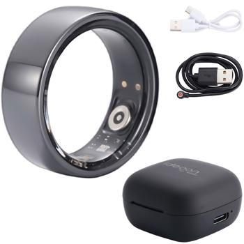 Smart Ring, schwarz, Keramik, inkl. Ladebox, Grösse 60: Dein Fitness & Schlaf Tracker – Elegant und ein smarter Begleiter für ein aktives Leben