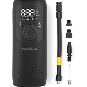 Preview: Mobile Akku-Kompressor-Luftpumpe: 0,1-10,3 Bar, 4000mAh, digitale Anzeige & Arbeitsleuchte – Leistungsstark & präzise aufpumpen